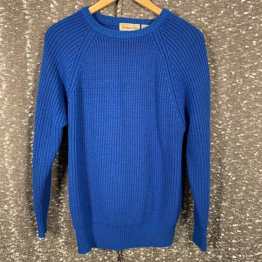 Vintage Bermuda Run‎ Blue Knit Pullover Sweater Preppy Women's M